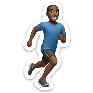 Black man run and smile sticker