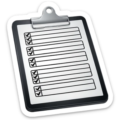 clipboard with a checklist sticker
