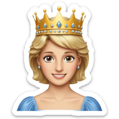 content face, Princess Diana with a crown sticker