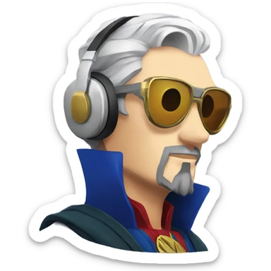 doctor strange listening to music sticker