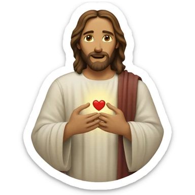Jesus making a heart with his hands sticker