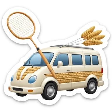badminton shuttle made of wheat sticker