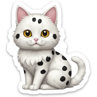 um gato branco com manchas pretas [não manchas pequenas] sticker