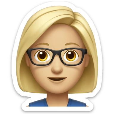 Female mazda service advisor with blonde hair and glasses  sticker