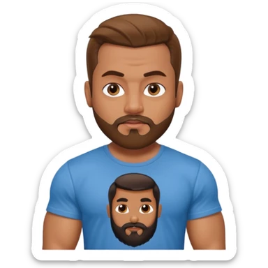 a pretty bratz that looks like Salman Khan, bearded, wearing a tshirt, muscular sticker