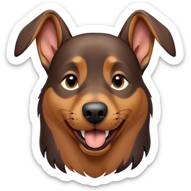 cinematic-cute-yawning-doberman-portrait-emoji,-head-tilted-slightly-with-a-dramatic,-wide-open-yawn,-revealing-a-sleek black and brown fur-with-a-subtle-shimmer,-floppy-ears-slightly-drooping,-round-brown-eyes-barely-open-in-drowsy sticker