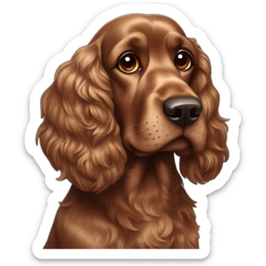 aged dark caramel cocker spaniel sticker