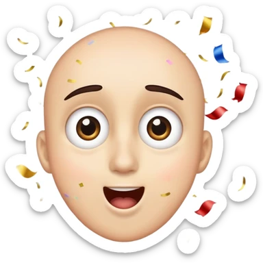 excited face with wide eyes and confetti sticker