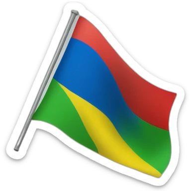 Tricolor flag ( blue, green, yellow and a red tifinagh symbol in the center sticker