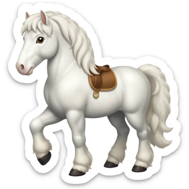 White shire horse sticker