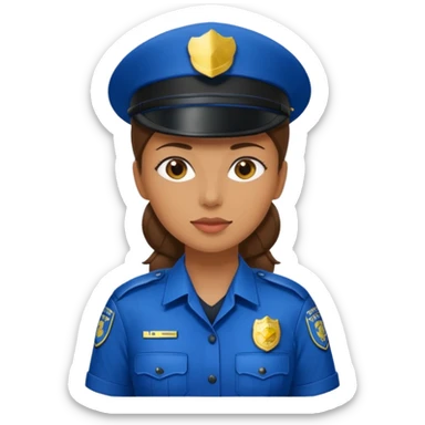 female police officer wit blue buckle sticker
