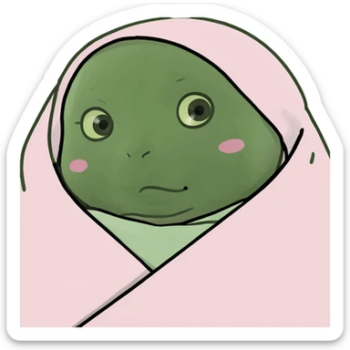 One fully swaddled sleeping baby with a white shirt wrapped in a light pink blanket sticker