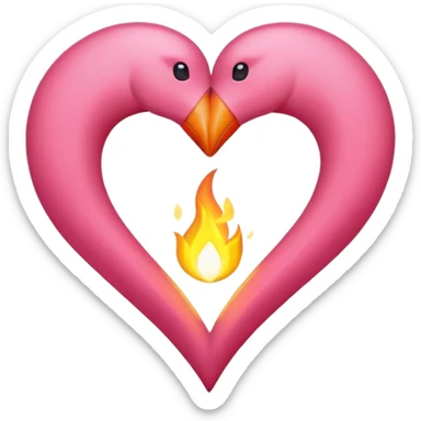 Cœur enflammé rose  sticker