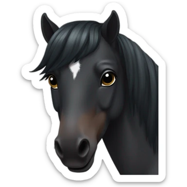 Dark bay pony headmark sticker
