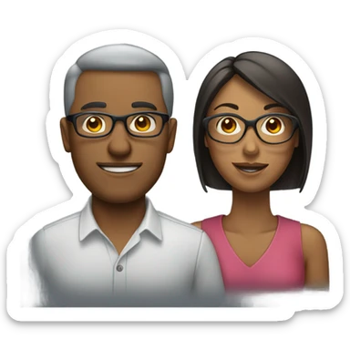 Couple men, women With Glases sticker