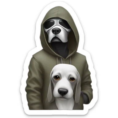Dog with Mf doom sticker
