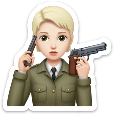 Someone holding a gun to their head sticker