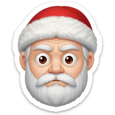 Short bearded dwarf with a grumpy expression, bushy white beard, red pointed hat, frowning with thick eyebrows sticker