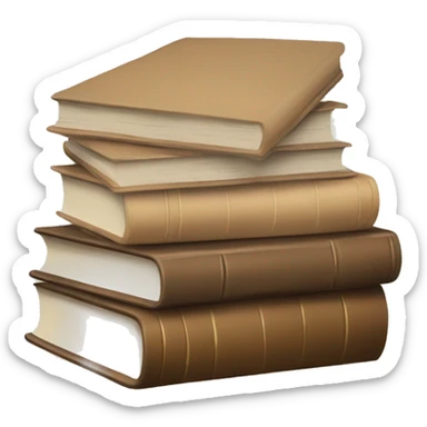 a beige stack of books sticker