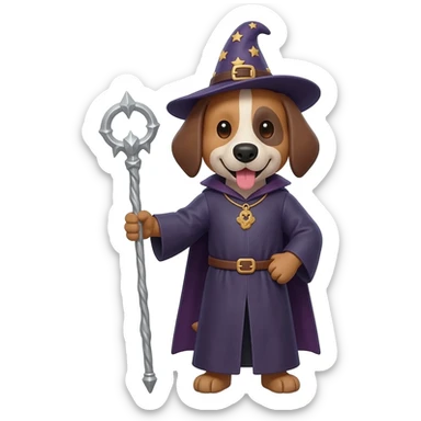 Dog wizard sticker