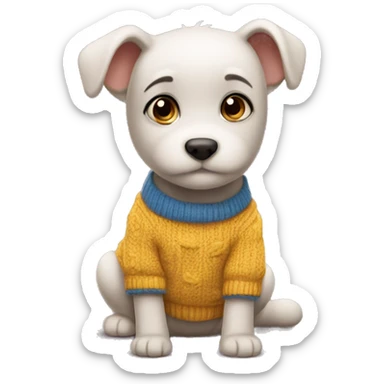 heartfelt smile in sweater on all fours sticker