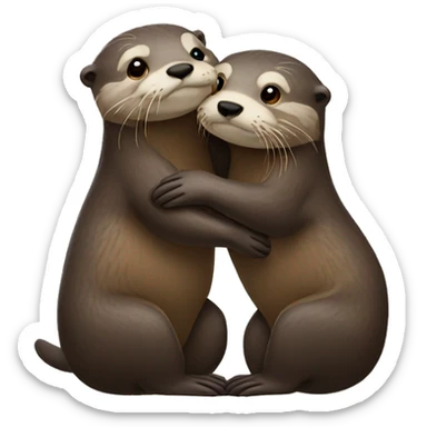 Two Otters Huging  sticker