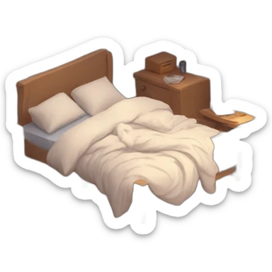 Messy cozy bed sticker
