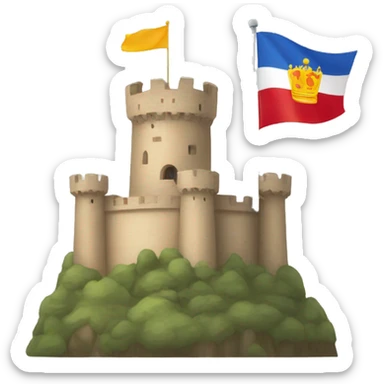 Bandera con un castillo y un leon sticker