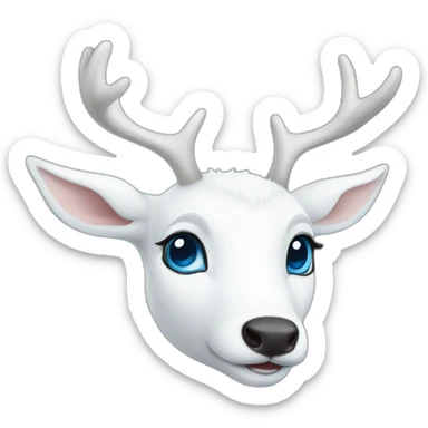 Blue-eyed white deer sticker