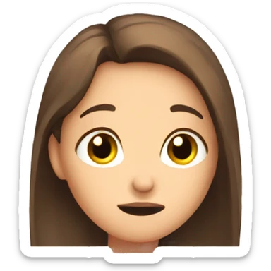 Brown hair girl face palm sticker