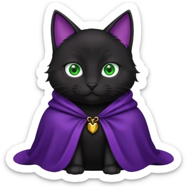 wblack cat in purple cloak sticker
