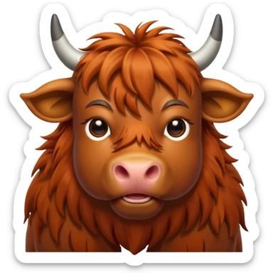 Vaca escocesa de las tierras altas donde no se le ven los ojos sticker