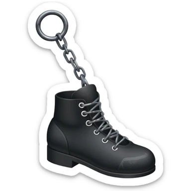prison ball and chain with ankle cuff black simple sticker