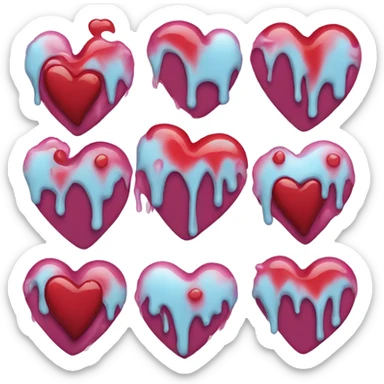 Melting heart iphone emoji sticker