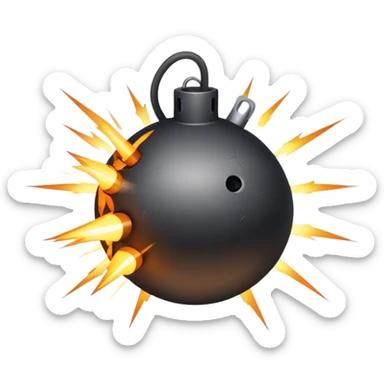 bomb with spark sticker