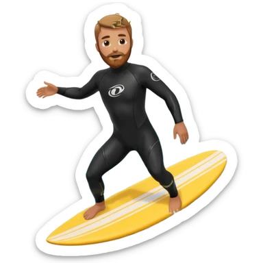 Surf man beard sticker