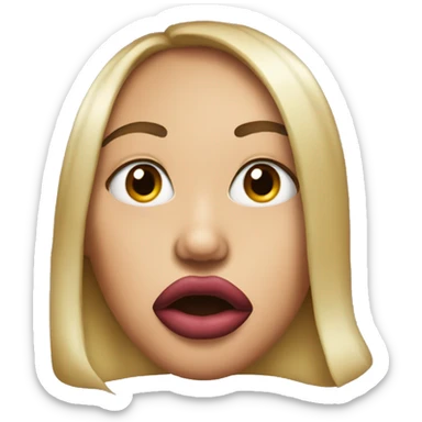 Baddie emoji with big lips sticker