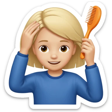 child combing their hair, happy and tidy pictures to keep you busy with school activities in a way that’s more fun and fun to watch and enjoy while 10 years  sticker
