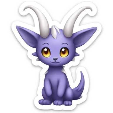 Anthro Shy Shiny Fakémon-Sona With Horns Full Body sticker