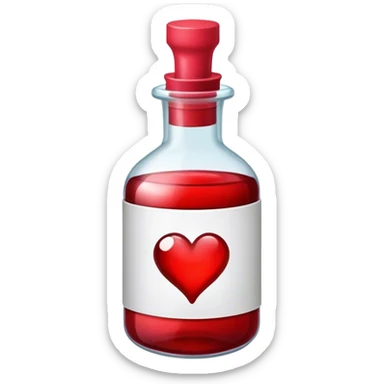 dnd item icon, red health potion bottle. sticker
