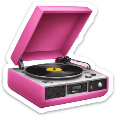 pink record player  sticker