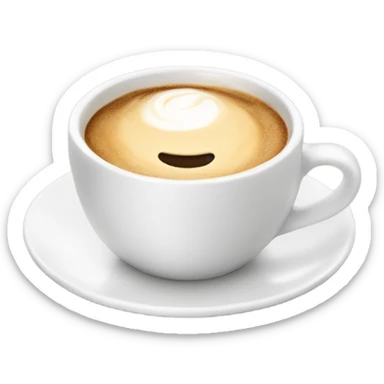 Cappucino in white cup with plate  sticker