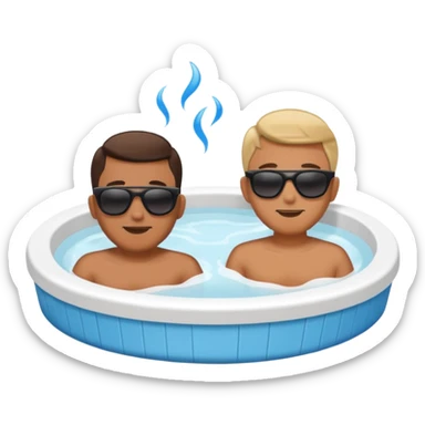 Two bros chilling in the hot tub five feet away because they’re not gay sticker