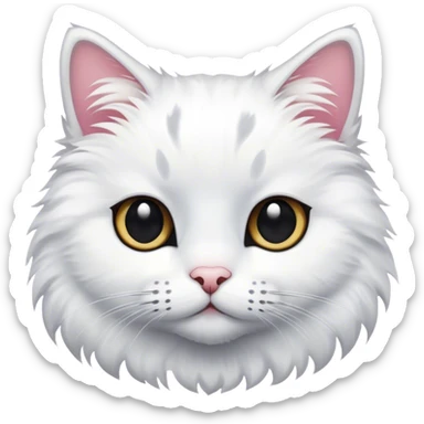 Hiding white cat with black splotches sticker