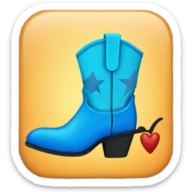 Blue Cowboy boot and a checkmark on top sticker