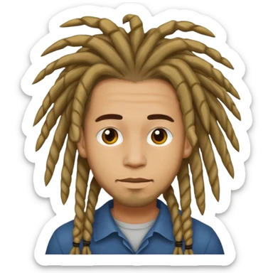 man light skin with dread hair sticker