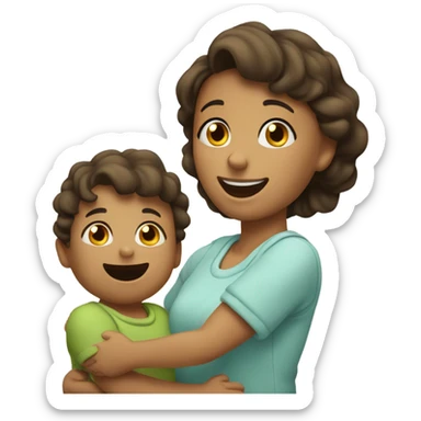 Mother and toddler sticker