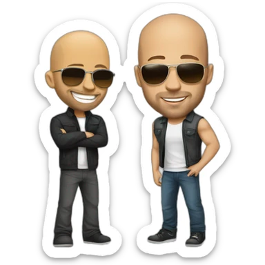 Paul walker and vin diesel sticker