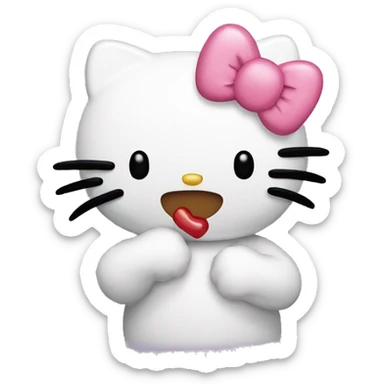 Hello kitty sending kisses sticker