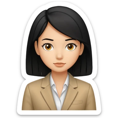 Salon owner a girl with blazer in black hair sticker